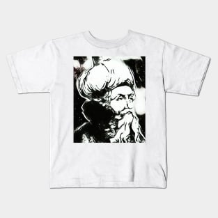 Ibn Arabi Black And White Portrait | Ibn Arabi Artwork 3 Kids T-Shirt